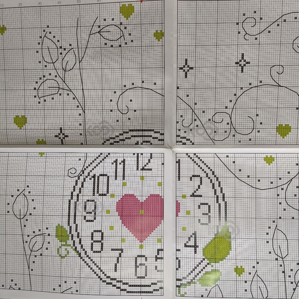 Cross Stitch Kit - 'Heart & Clock' Design - Picture 4 of 4